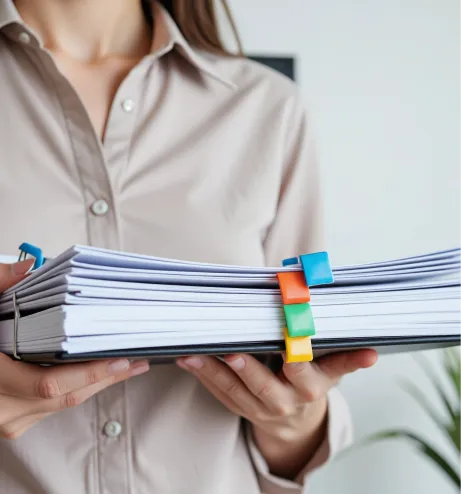 Mulher carregando papeis (1) - Gomaq