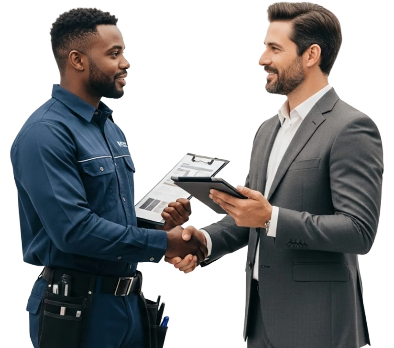 Homens se comprimentando (1) - Gomaq