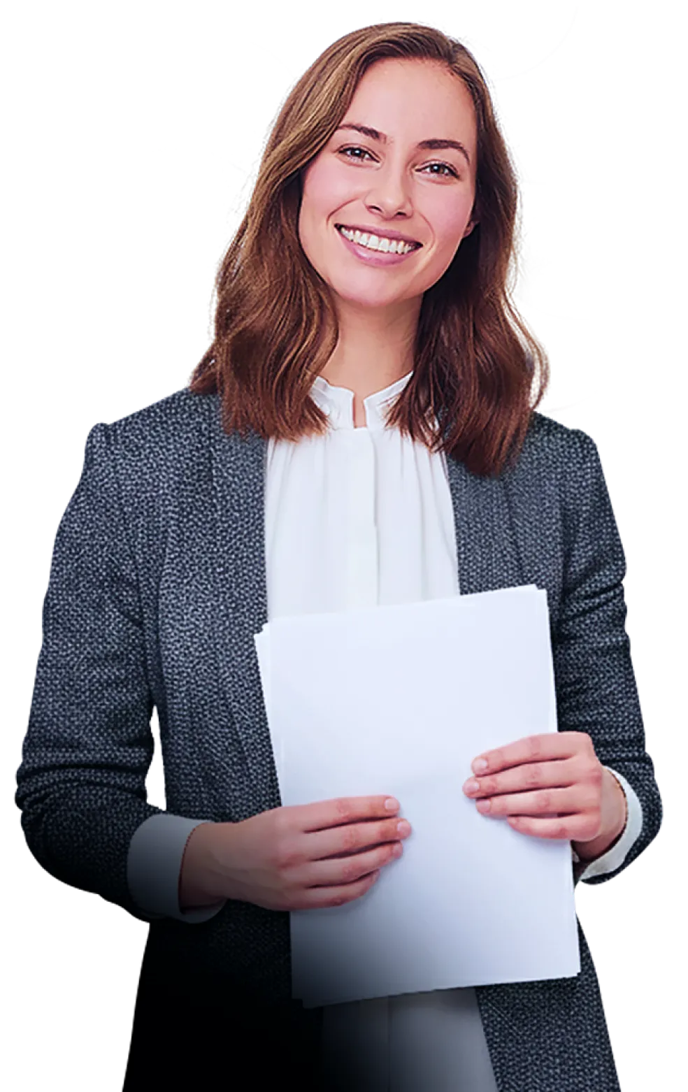 Mulher com papel na mao (1) - Gomaq